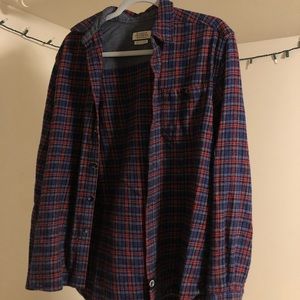 Red and blue Boston Traders flannel